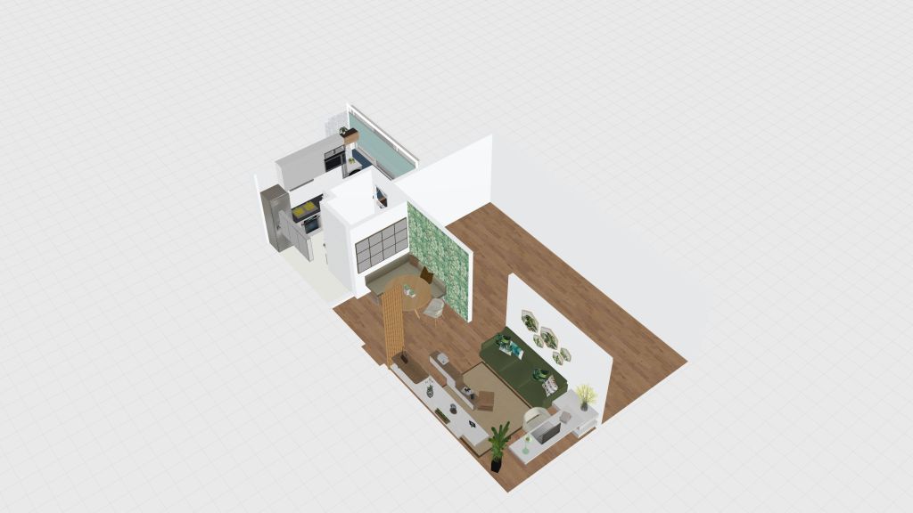 Cozinha, Lavanderia e Varanda - Ap. Meu 1 3d design renderings