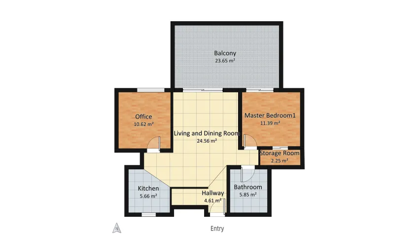 Shades of Grey, Gold and Green floor plan 88.58