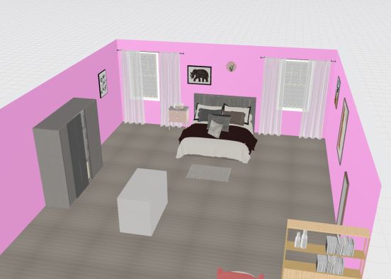 twin girl rooms a Design Rendering