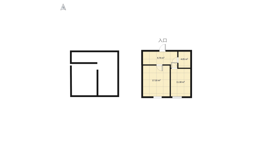 My flat and i`m fond of it floor plan 52.37