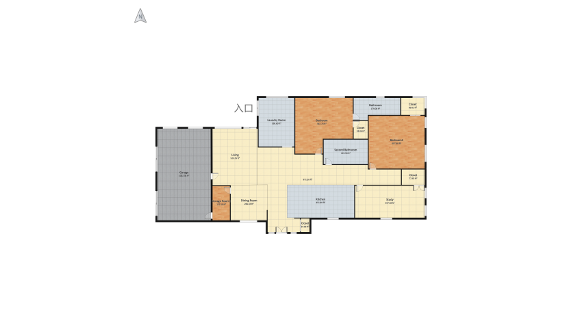 Single Story House floor plan 856.28