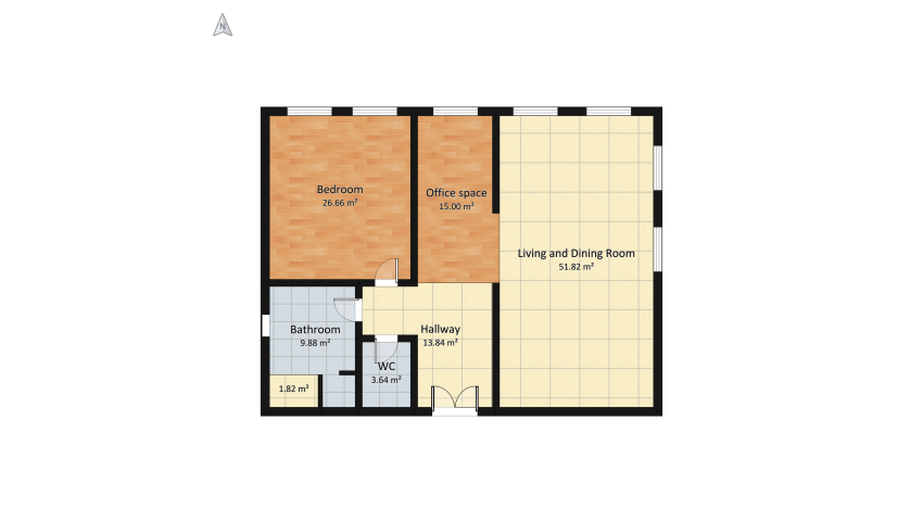 bohemian interior appartement floor plan 136.21