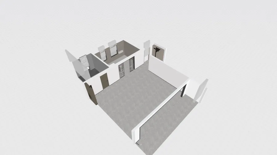 empty-Modern Monochrome Apartment 3d design renderings