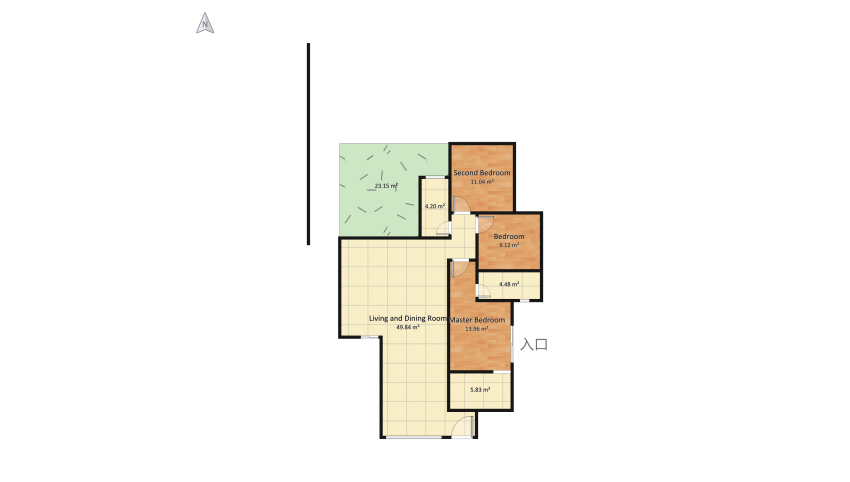 Brazilian Modern House floor plan 126.82