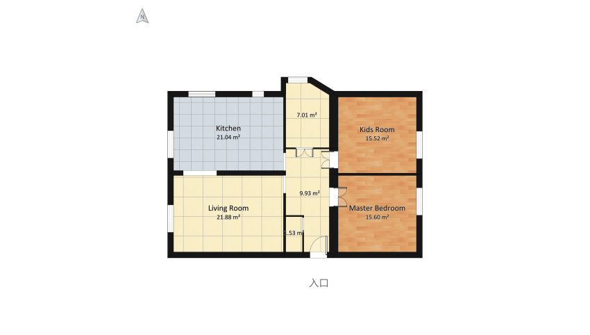 Mehicic apartman floor plan 105.56