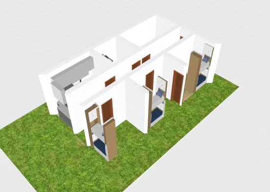 villa household. 4 beds. 1 kitchen. 1 bathroom+outside area Design Rendering