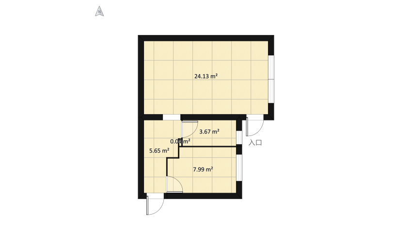 Zakopiańska 14 wyspa i przerobki korytarz sypialnia floor plan 41.2