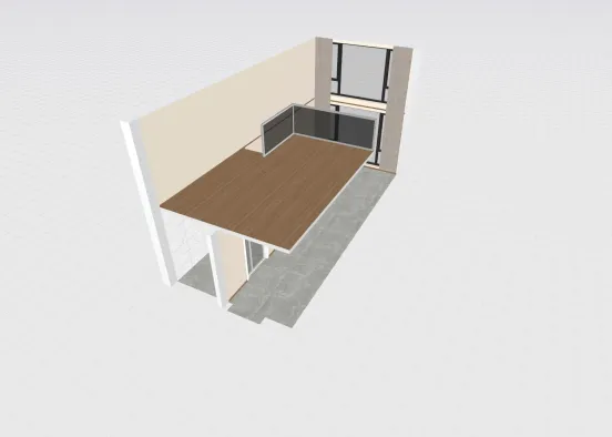 Empty-Contemporary Loft Room Design Rendering
