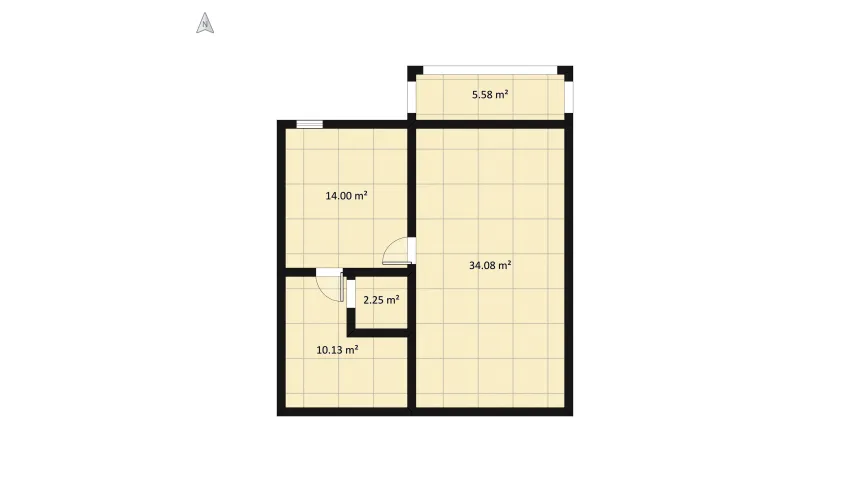 Scandi Apartment floor plan 74.88