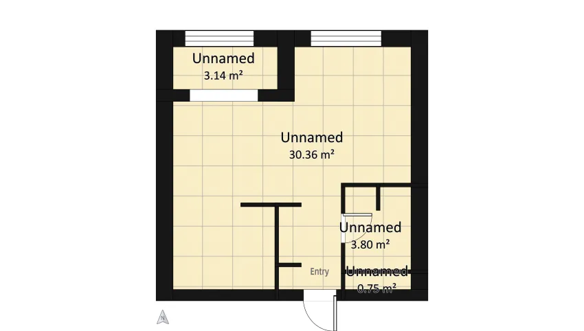 1к квартира инвест (серый вариант floor plan 38.1