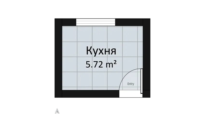 ПРОЕКТ МИНИ-КУХНИ - 5,6 кв.м. современный стиль floor plan 5.73
