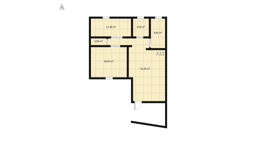 Room 1- Classic Black and White floor plan 258.01