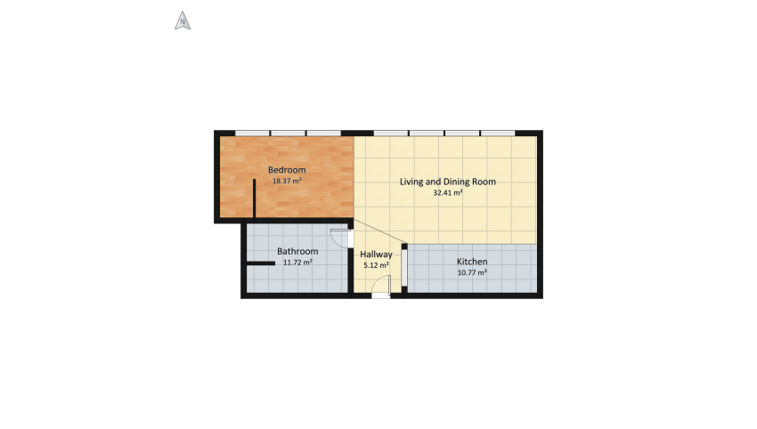 #Industrial apartment floor plan 85.72