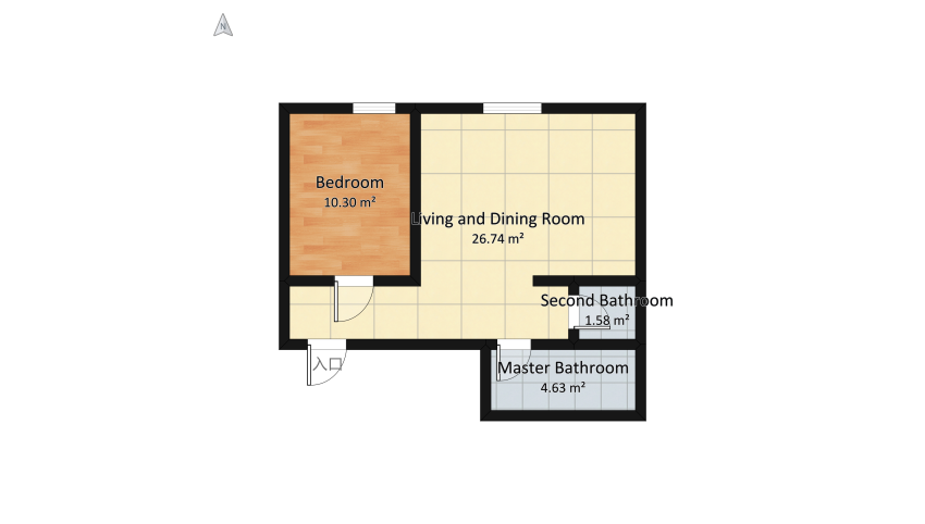 Mieszkanie Sportowa floor plan 45.65