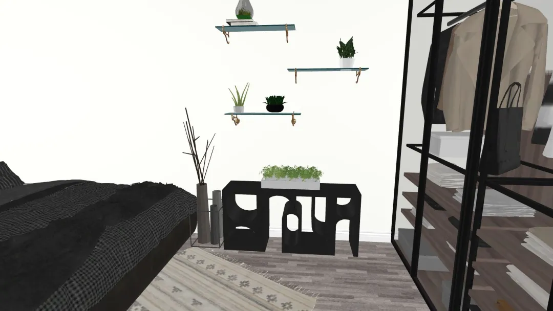 Bachelor Apartment exemplar - Katelyn 3d design renderings