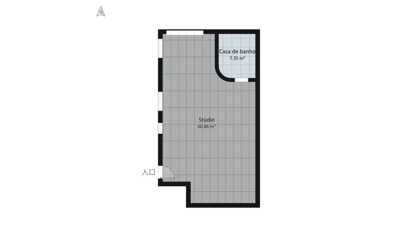 Studio floor plan 68.21