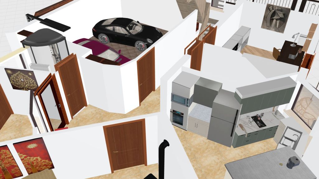 Spejz és konyha fala áthelyezve magas sütő2 3d design renderings