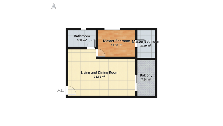 Small'n'cozy floor plan 69.57