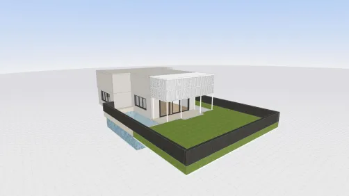 Modern House With Swimming Pool And Yard