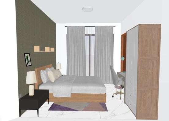 Apartment Bedroom Design Rendering