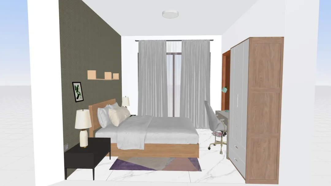Apartment Bedroom 3d design renderings