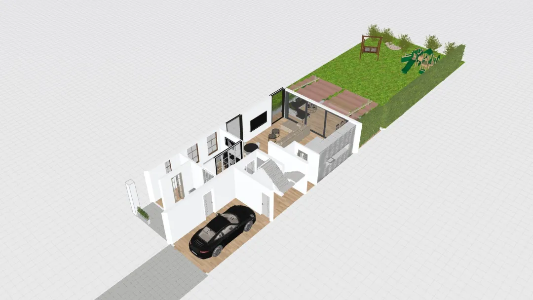 1st floor and garden without guestroom 3d design renderings