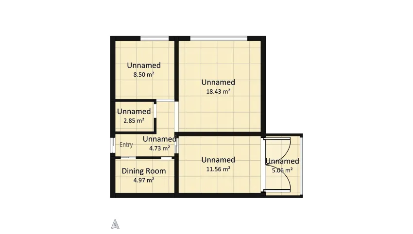 Creamy Apartment floor plan 56.11