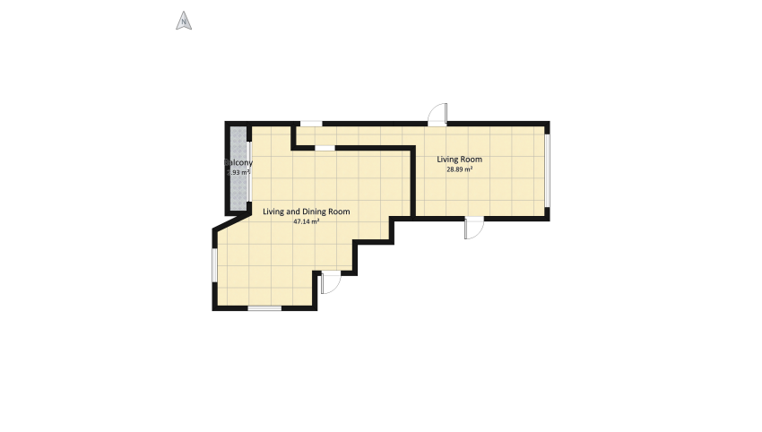 Reception+Living floor plan 87.97