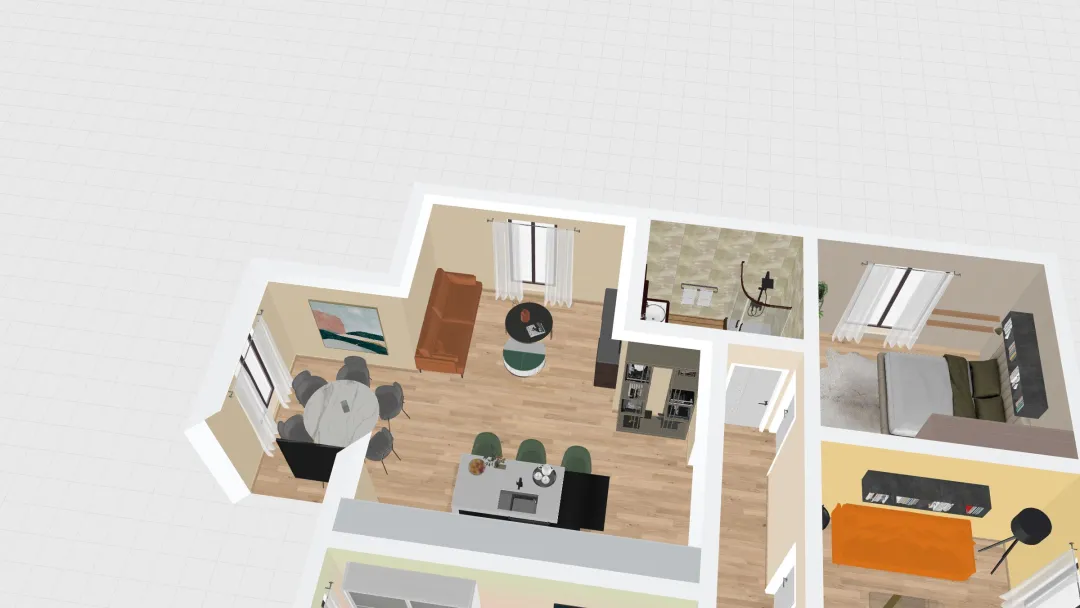 Urban 3 bedroom apartment 3d design renderings