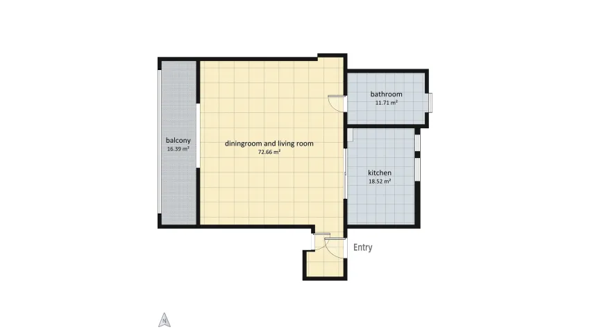 empty-Modern Monochrome Apartment floor plan 119.28