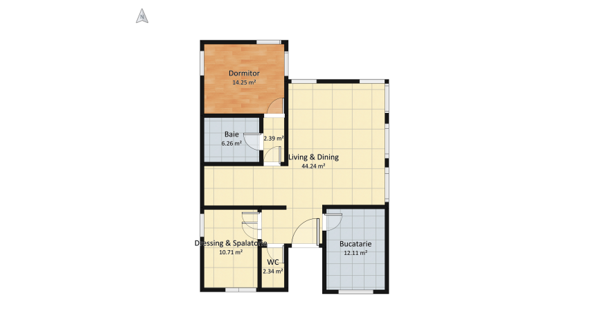 Casa Bragadiru floor plan 102.85