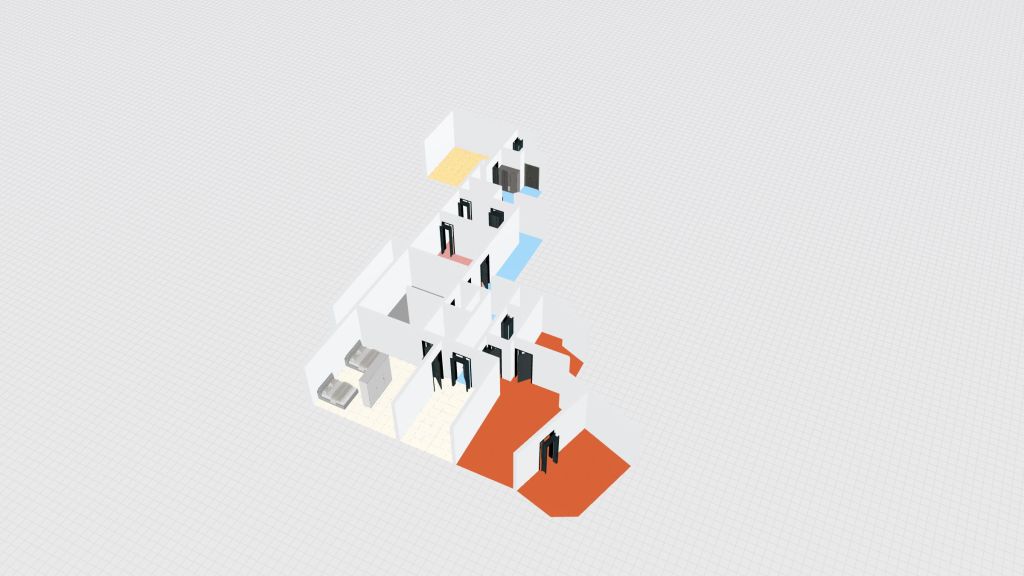 GROPALLO trilocale, RICEZIONE e muro  in bagno 3d design renderings
