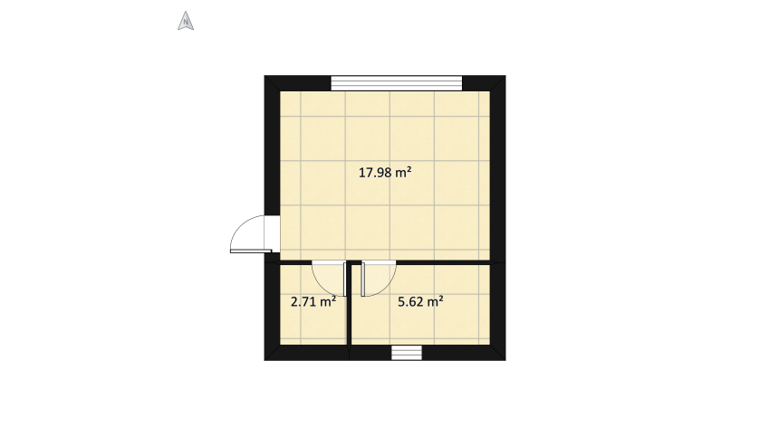 small village house with mezzanine floor plan 61.49