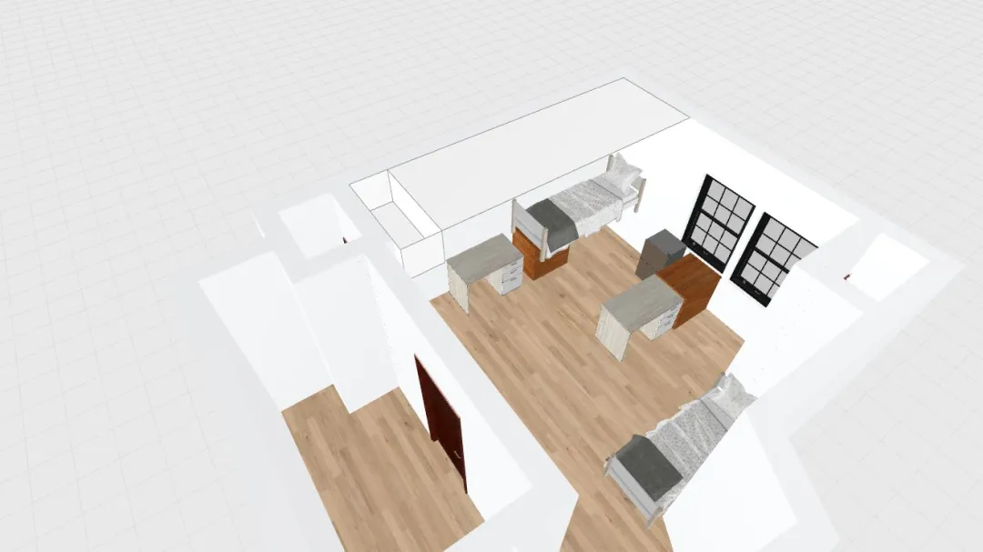 Haley & Karina's Dorm Room 3d design renderings