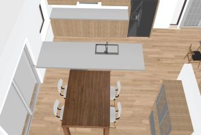 Kitchen Galley Style Design Rendering