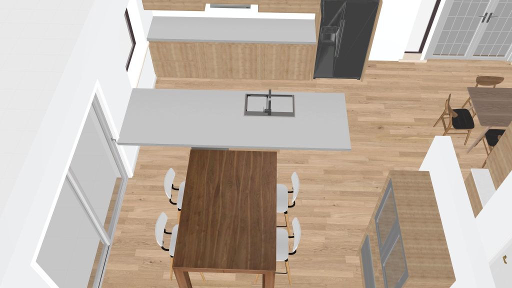 Kitchen Galley Style 3d design renderings