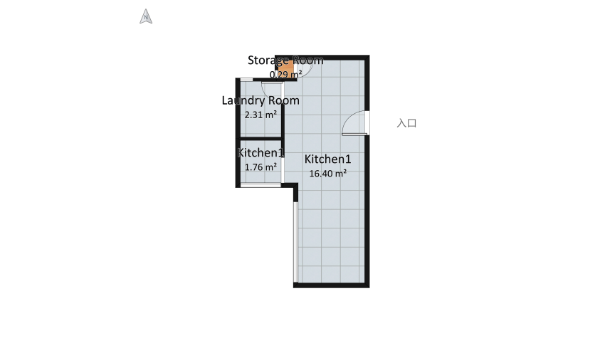 KITCHEN AND LAUNCRY floor plan 22.96