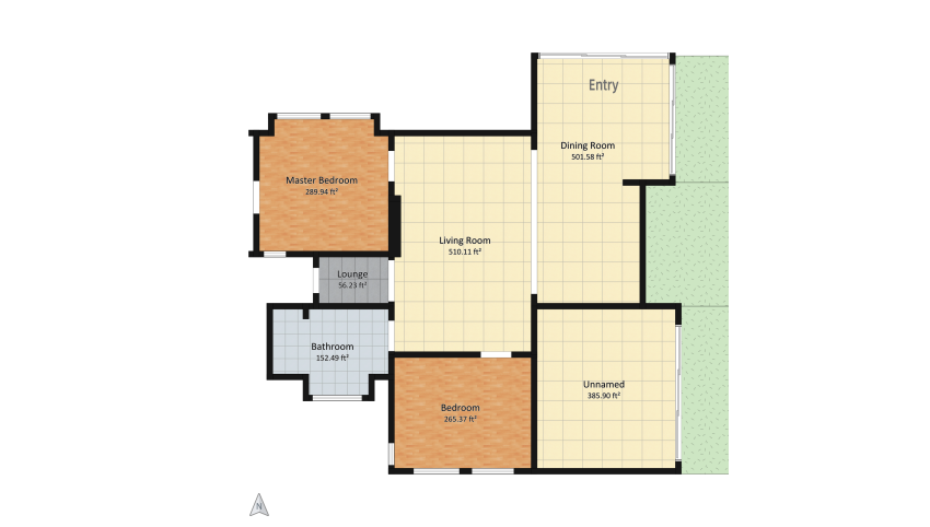 Rustic Gabled Roof 2-Bedroom Design floor plan 499.23