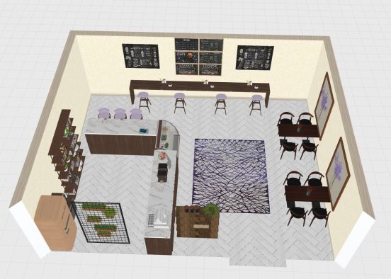 Copy of Copy of Purple and Yellow Cafe Design Rendering