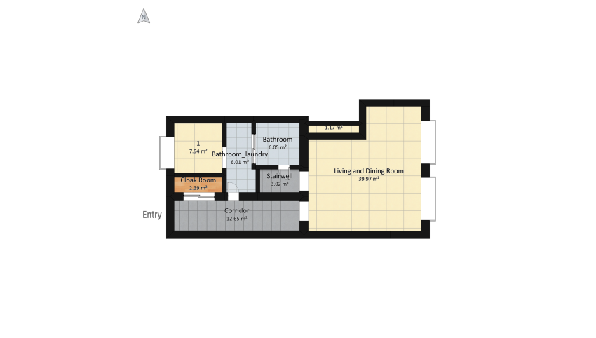 Mansard duplex floor plan 106.36