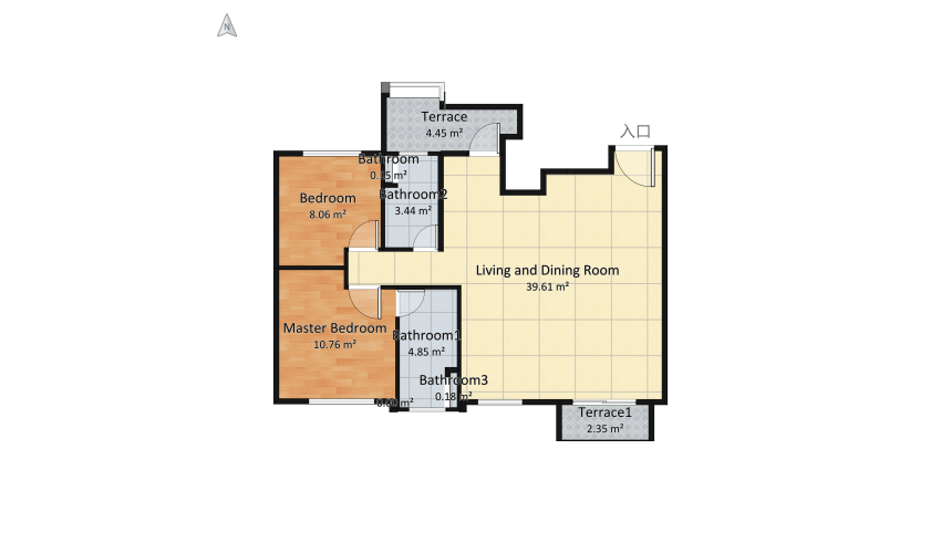 Dream house of Nordic style. floor plan 80.45