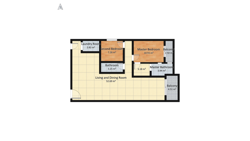 First Apartment floor plan 105.13