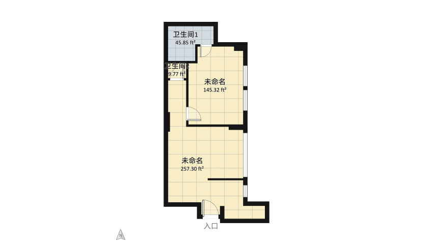 Copy of Copy of Single Wall Version3 - blue/grey floor plan 42.63
