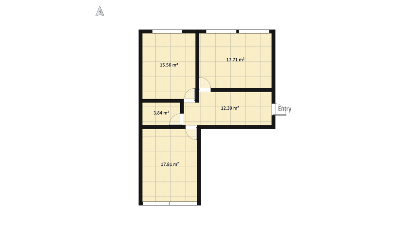 Flat floor plan 76.49