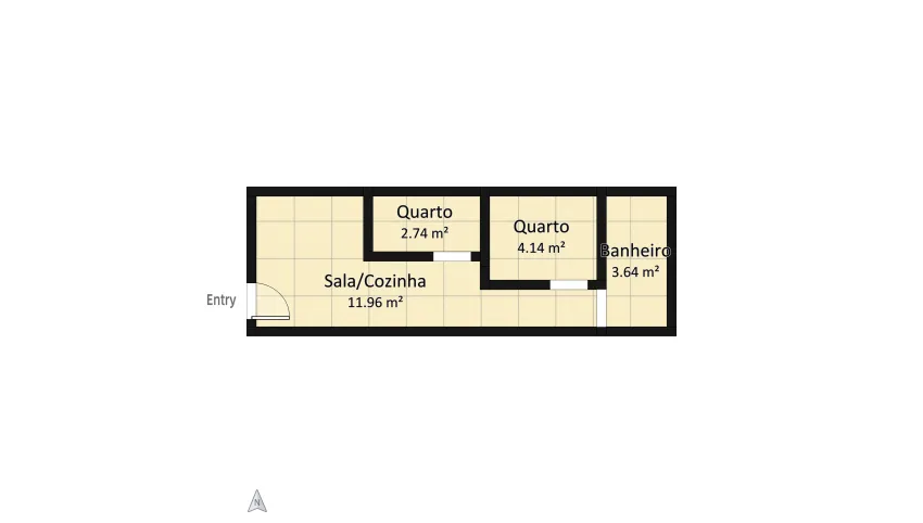 Micro house 3x9m floor plan 22.49