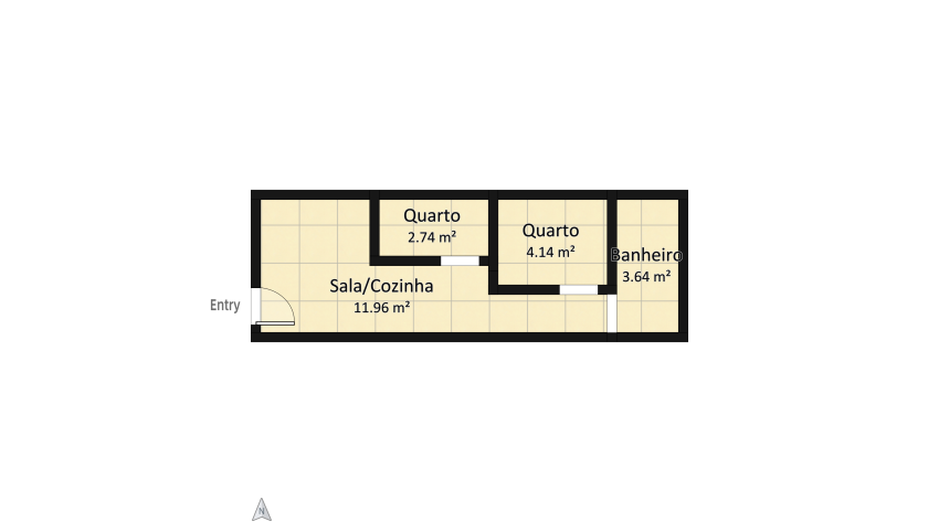 Micro house 3x9m floor plan 22.49