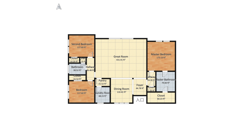 Garrett Baker Project 3 My Dream House floor plan 138.68