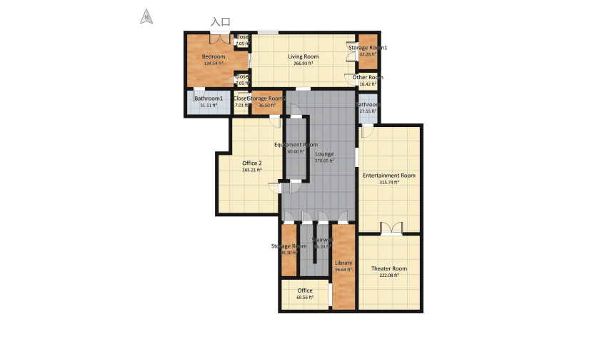 Basement 2 floor plan 453.56