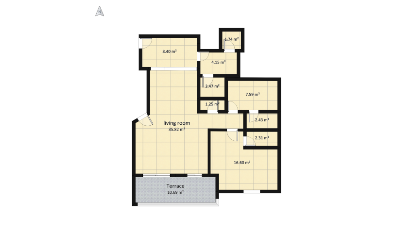 Living Ampliado - apto 108M² floor plan 108.82