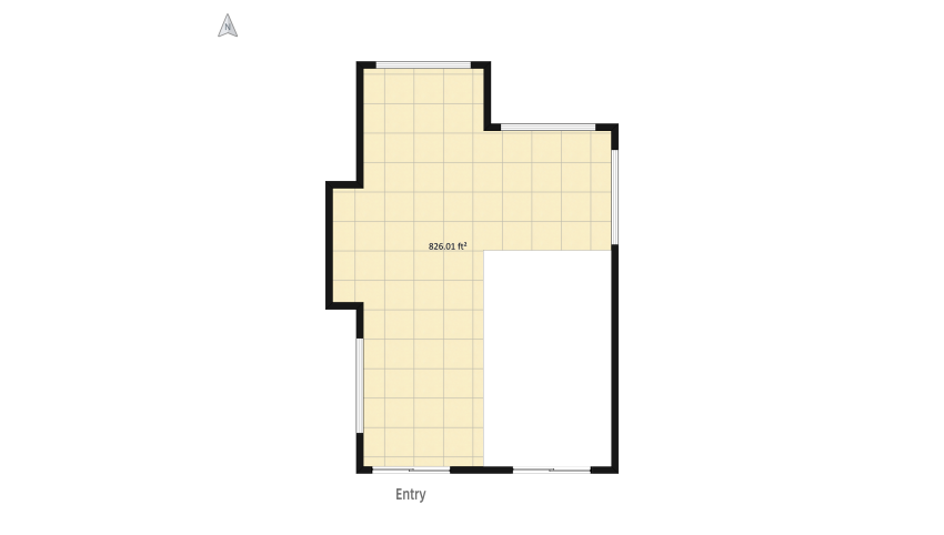 Contemporary Empty Room floor plan 114.22